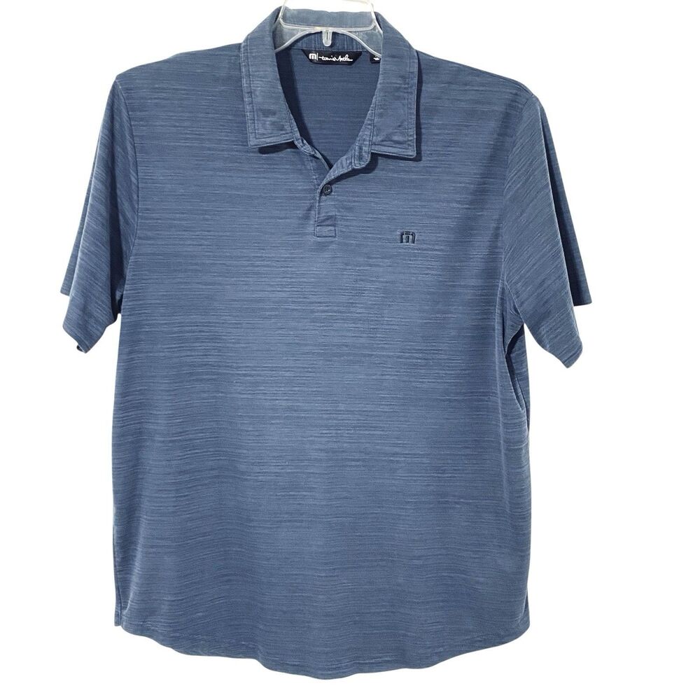 TRAVIS MATHEW Polo Shirt XL Pima Cotton STRETCH Blue Performance Golf Athletic
